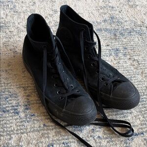 Sleek Black High-Top Sneakers